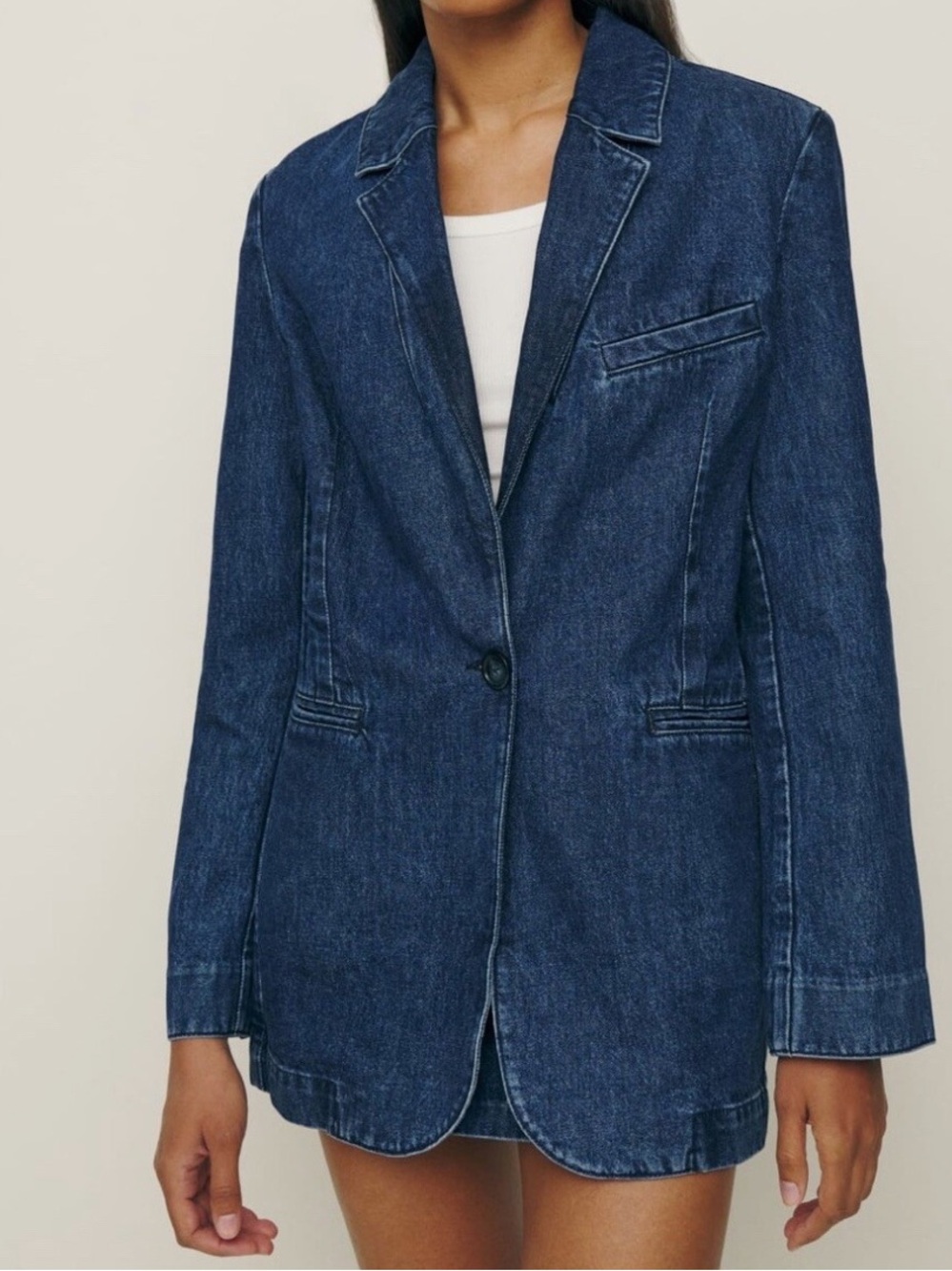 Reformation Elsa Relaxed Denim Blazer Size Small NWT